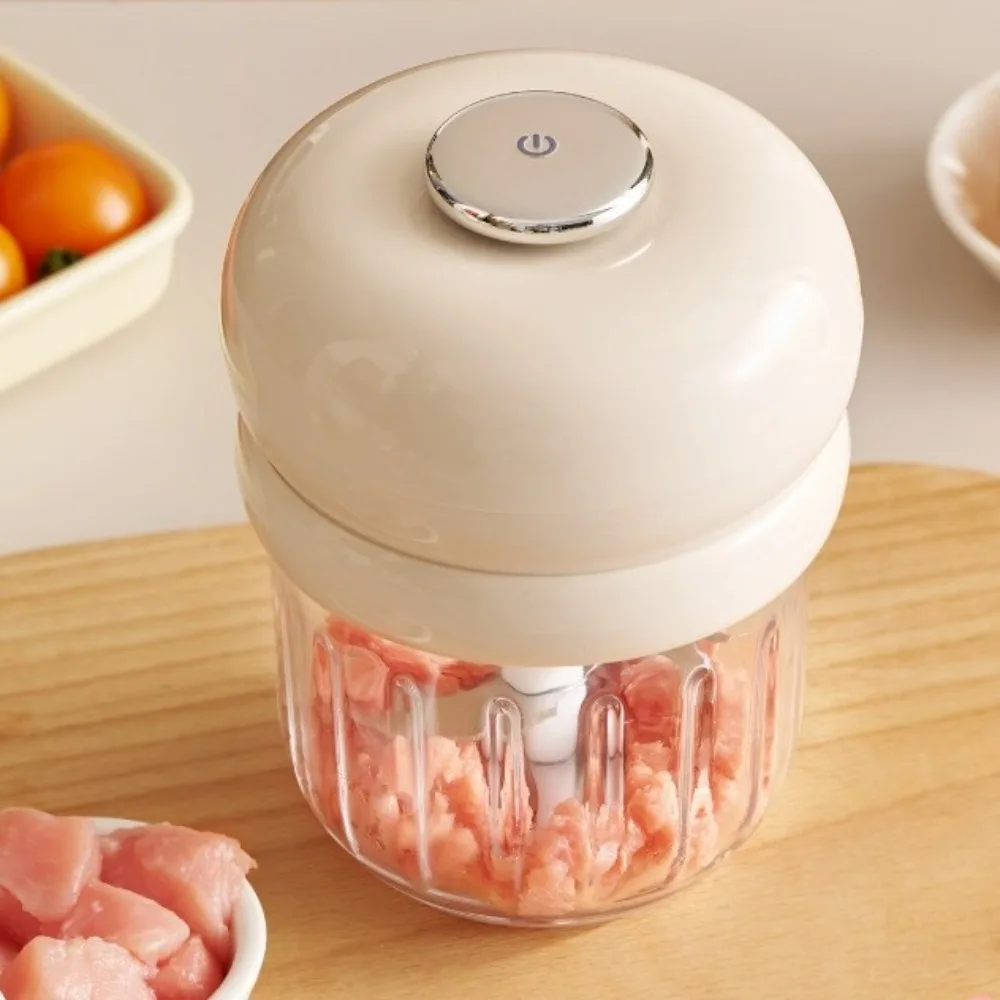 350ml Electric Garlic Chopper Detachable Wireless Baby Food Maker Mini USB Charging Chili Paste Maker Fruit Processing