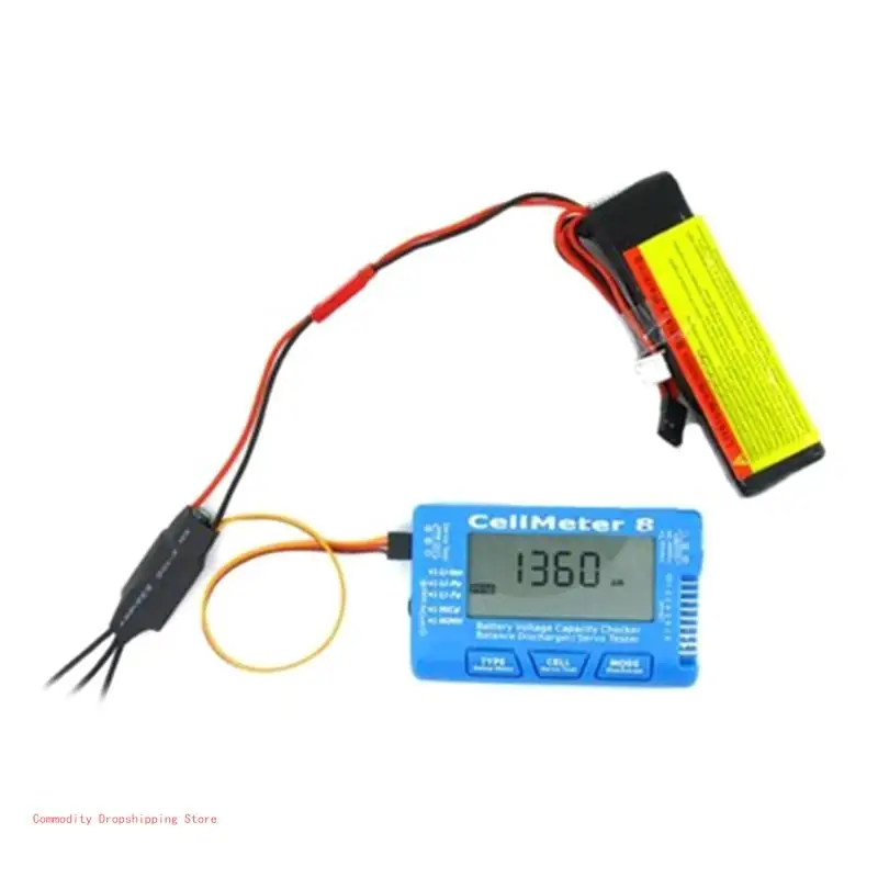 High Performance Battery Capacity Checker, LiPo, Li-lon, NiMH CellMeter, 8 Battery Capacity, Easy Installation