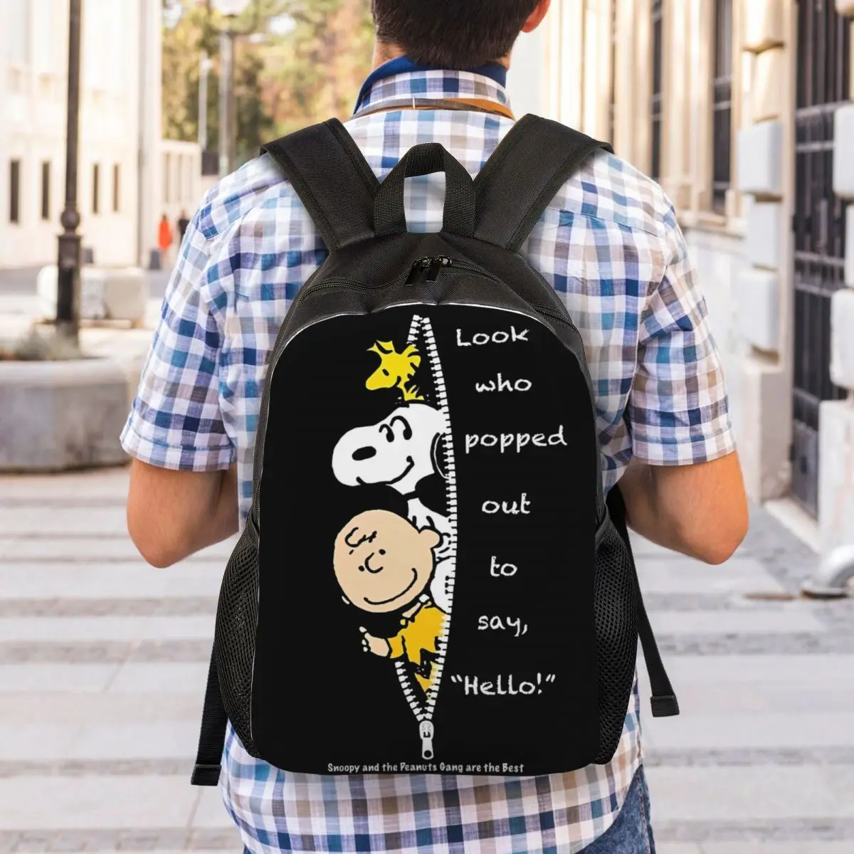 Snoopy Peanuts Cartoon Backpack Travel Backpacks Boy Kawaii High School Bags Designer Large Rucksack