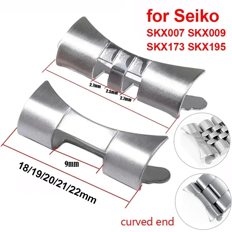 18/19/20/21/22mm Curved Flat End Adapter for Jubilee Oyster Wristbelt Metal Link Stainless Steel Connectors for Seiko SKX009/007 image 6