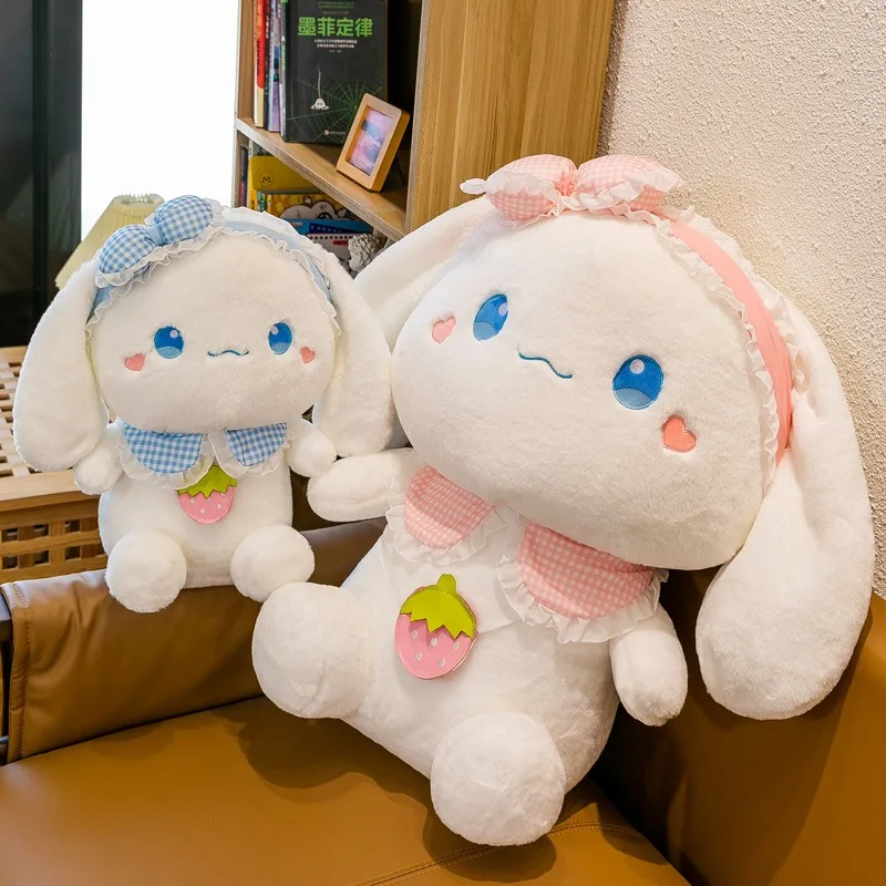 80cm Big Size Sanrio Cinnamoroll Anime Plush Stuffed Doll Cartoon Character Cute Strawberry Room Decoration Pillow Holiday Gift