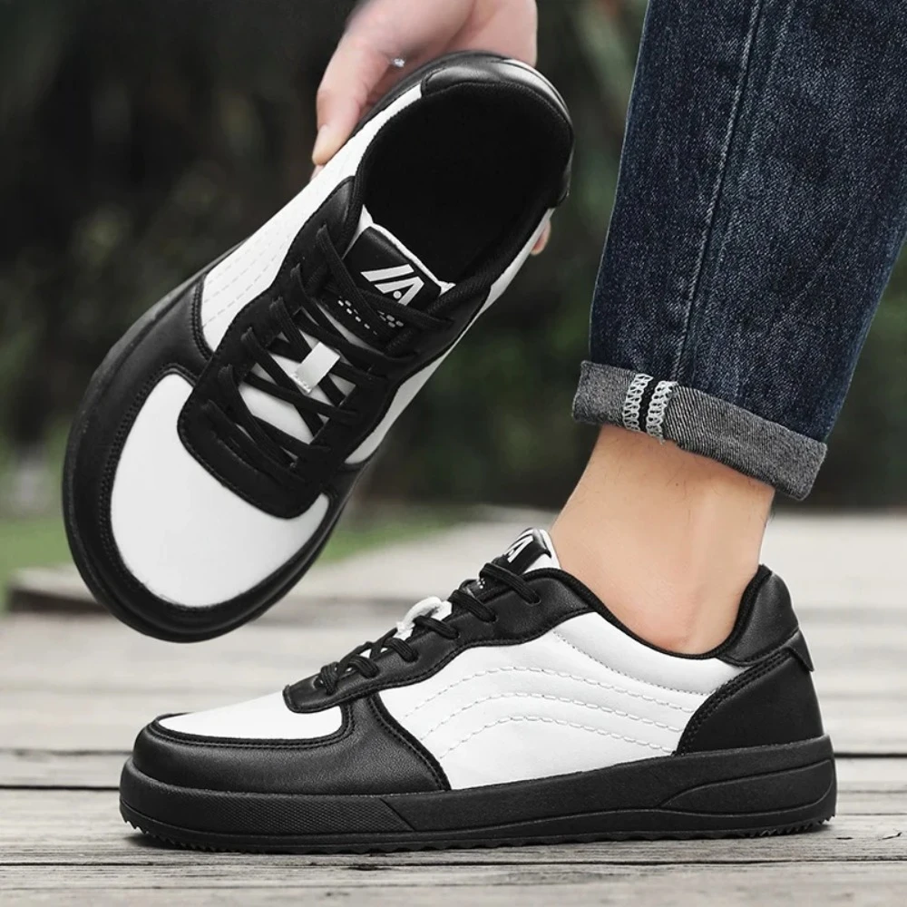 

2025 New Mens Casual Shoes Leather Fashion Breathable Sneakers Anti Slip Travel Shoes Lace Up Flats Shoes Comfortable Men Shoes