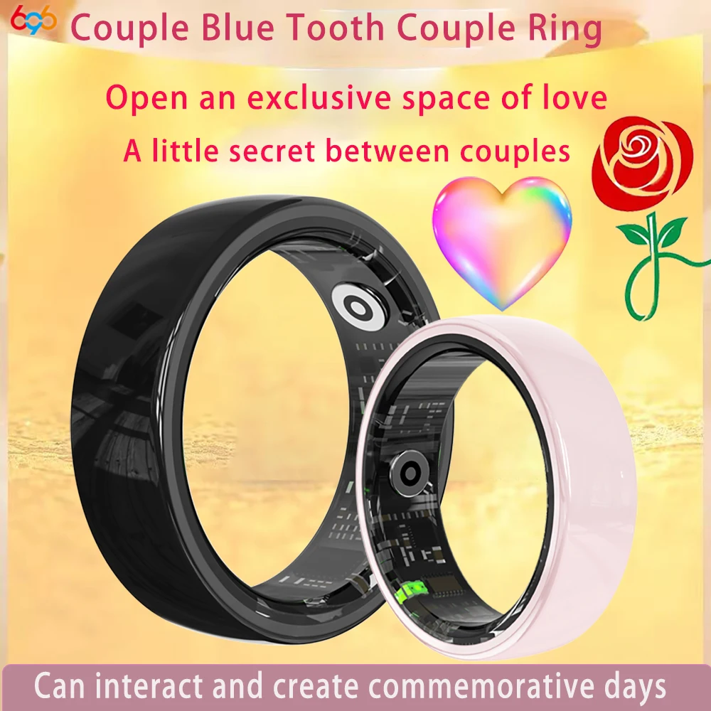 جديد حلقة ذكية زوجين التفاعل الفضائي معدل ضربات القلب مراقبة النوم مقاوم للماء التحكم في الإيماءات الرياضة الأزرق الأسنان سوار الرجال النساء