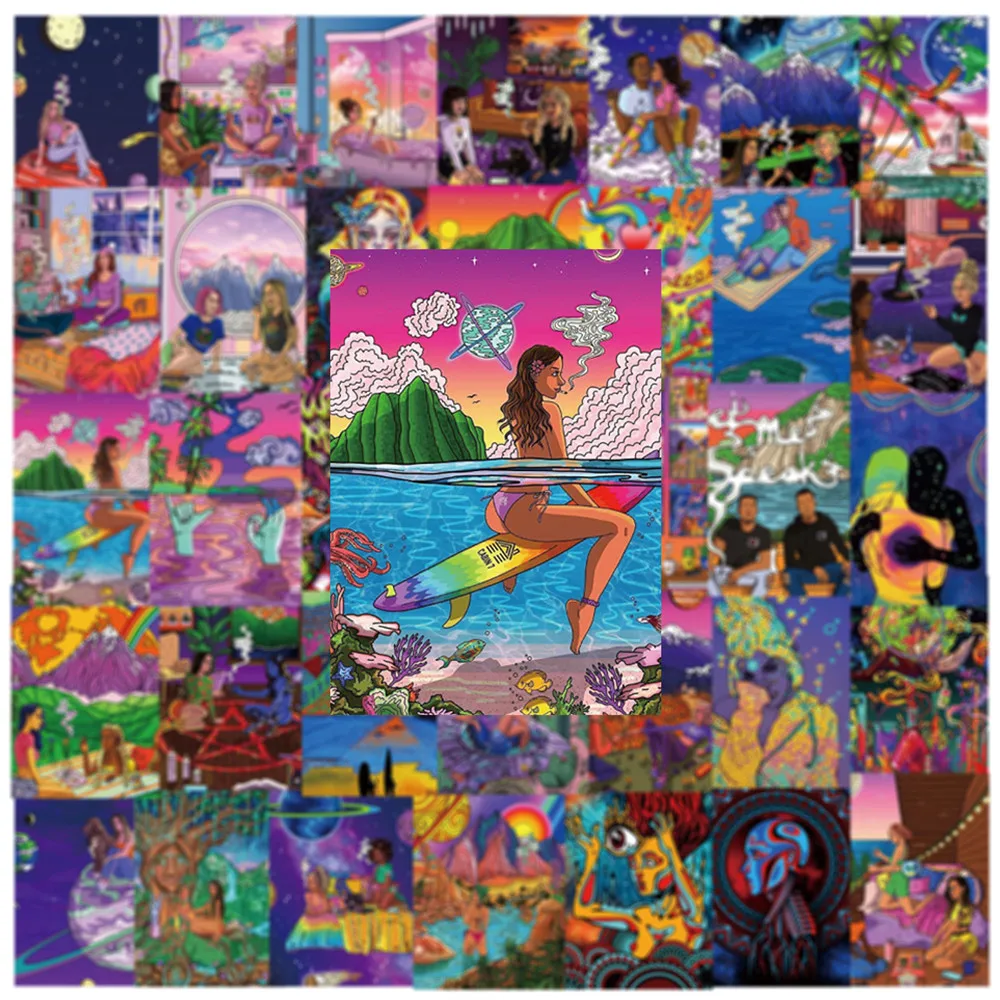 ملصقات فنية رائعة للتدخين للفتيات ، ستونر الأعشاب الضارة ، سكرابوكينغ ذاتي الصنع ، هاتف ، أمتعة ، لوح تزلج ، ملصق زخرفي ، مقاوم للماء ، 50: 50