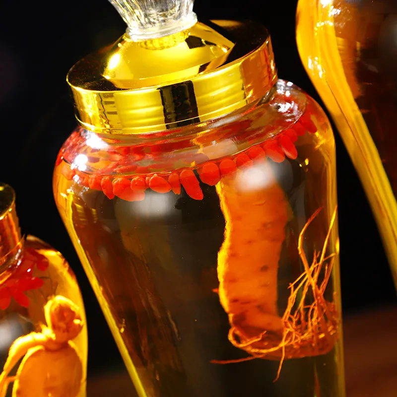 Glass Wine Jar Ginseng Fermentation Household . . Sealed Plum Waxberry Grape with Faucet