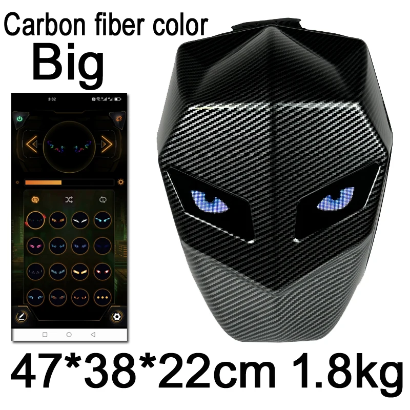 Motorrugzak 14 inch laptop harde schaal APP-bediening LED-licht Waterdichte rijtas DIY EYE Mochila Regendicht