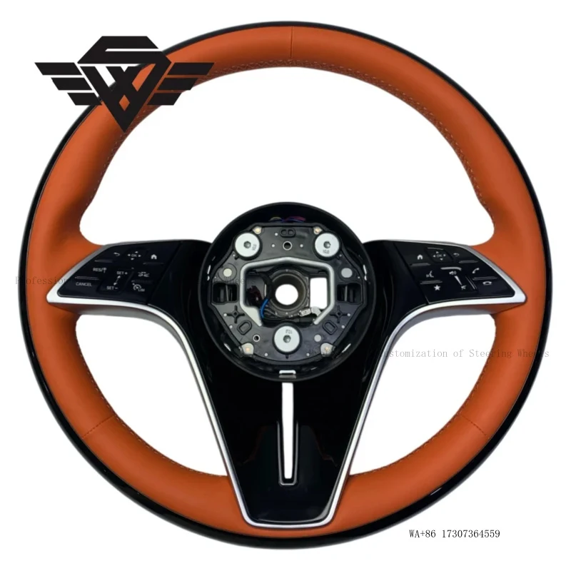 Top Quality Premium Peach Wood  Leather Car Steering Wheel Fit for Mercedes Benz 808 W221 W218 223Y 809P  Classic Style