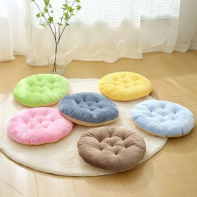 

Thick Plush round Nap Pillow 25/35/40/45cm Seat Cushion Non-Slip Soft Pad for Office Chair Car Meditation Winter Warm Solid