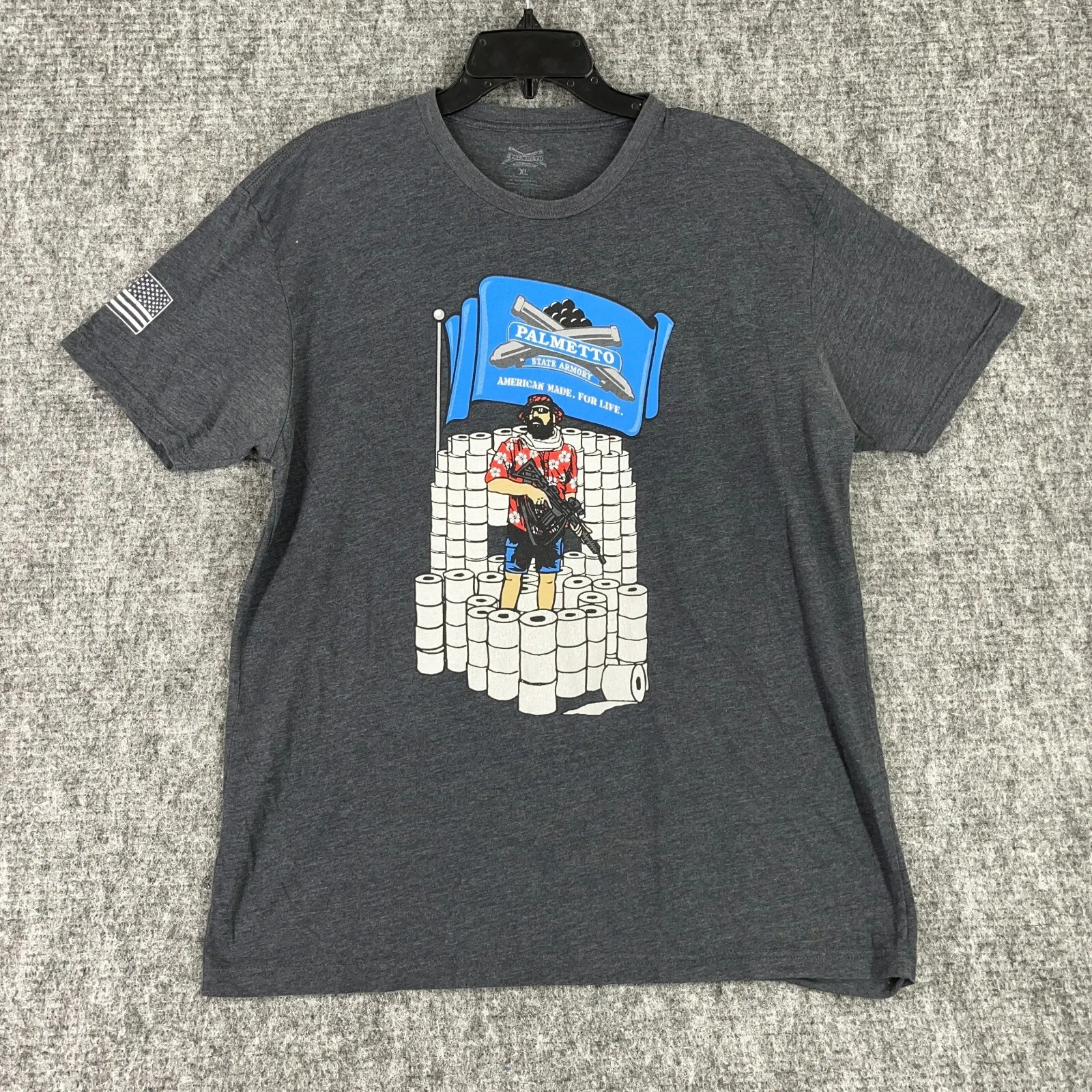 Palmetto State Armory Camisa masculina XL tiro papel higiênico prepper acampamento havaiano