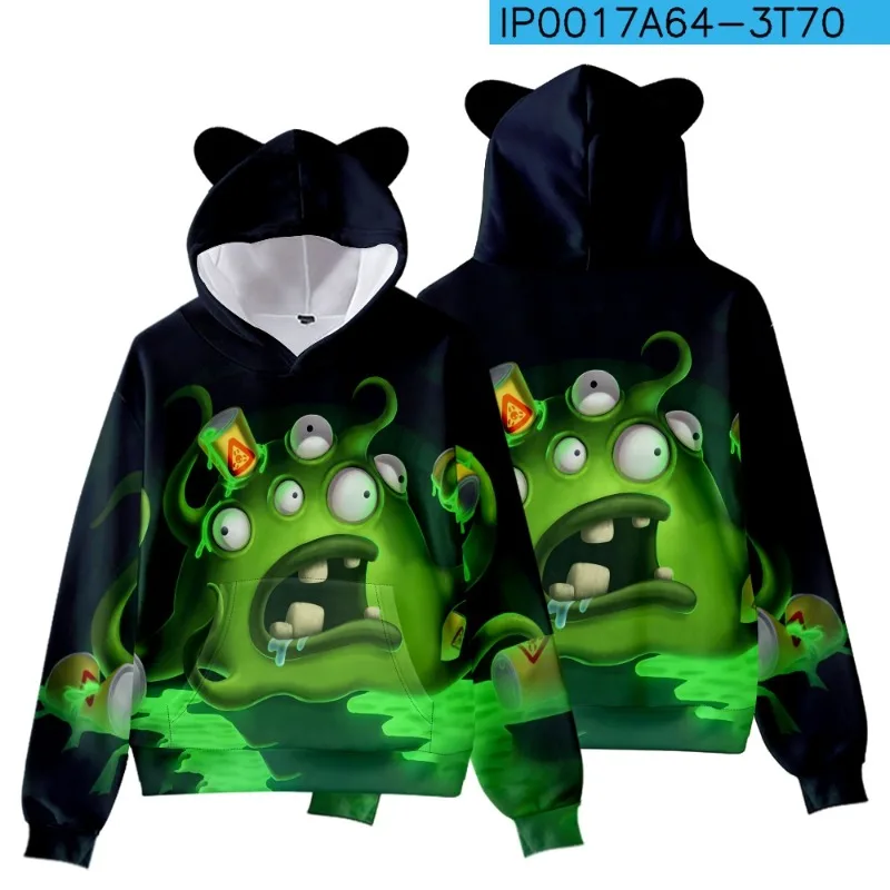 Nieuw spel Wobbly Life Series Sweatshirt Cartoon Print Heren en Dames Lichtgewicht en warme vrije tijd Cat-ear hoodie