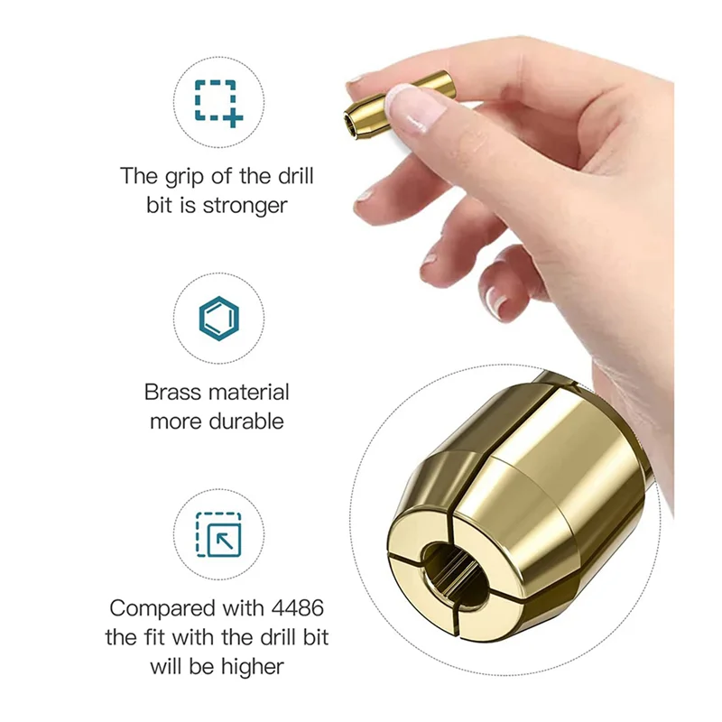 Dremel 용 신선한 60X 드릴 척 콜레트 세트, 1/32 인치 ~ 1/8 인치 교체 4486 로타리 드릴 너트 세트가있는 열쇠가없는 비트