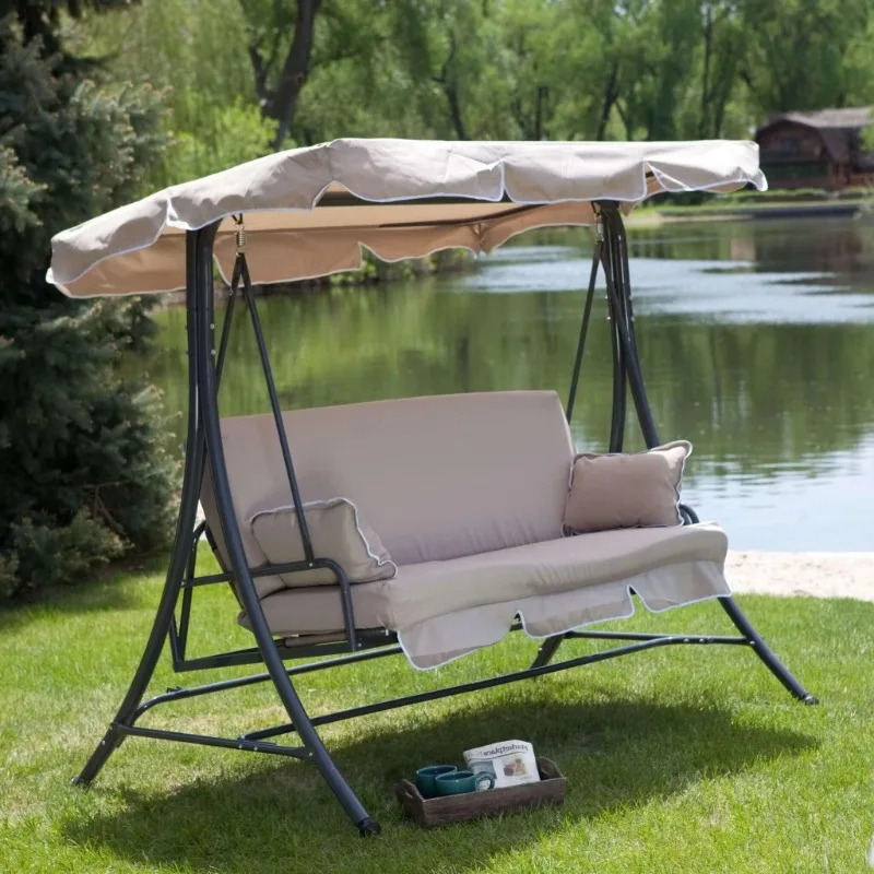 

Outdoor Furniture Adult 3 Seats Garden Family Patio Balcony Terrace Swing Chair
