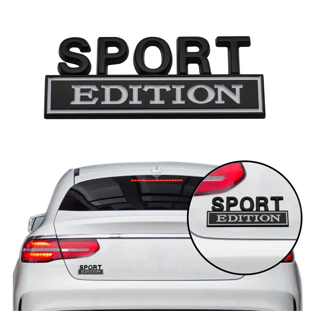 

1Pc 3D Metal Leaf Board SPORT EDITION Logo Modified Body Badge Sign Car Stickers Decal Universal Car Exterior Decor Accessories