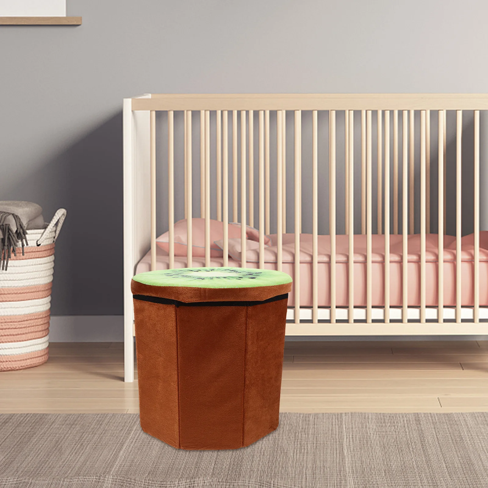 

Fruit Storage Stool Small Orange Foldable Footstool For Living Room Bedroom Kids Room Fruit Shaped Seat Box