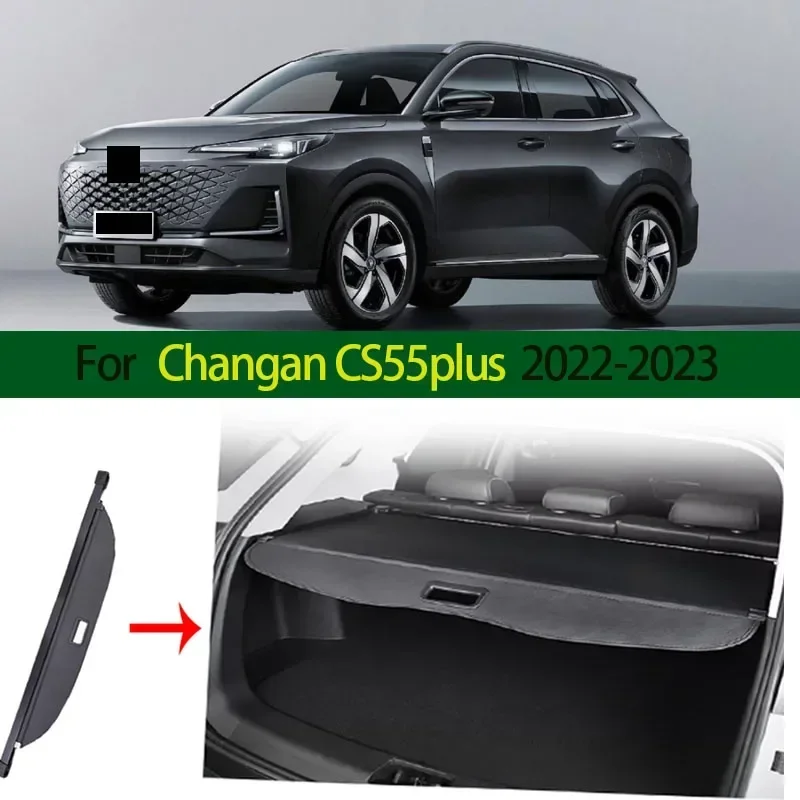 Car Trunk Cargo Cover for Changan CS55plus 2022-2023 Retractable Parcel Rack Waterproof Shield Privacy Security Auto Accessorie