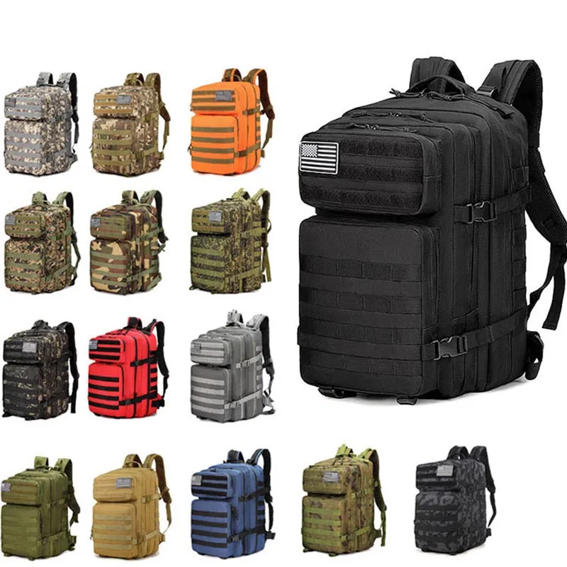 45L Tactical Men's Backpack Military Camouflage Molle Rucksack Climbing Cycling Hiking Sports Multi-purpose Army 3P Knapsack