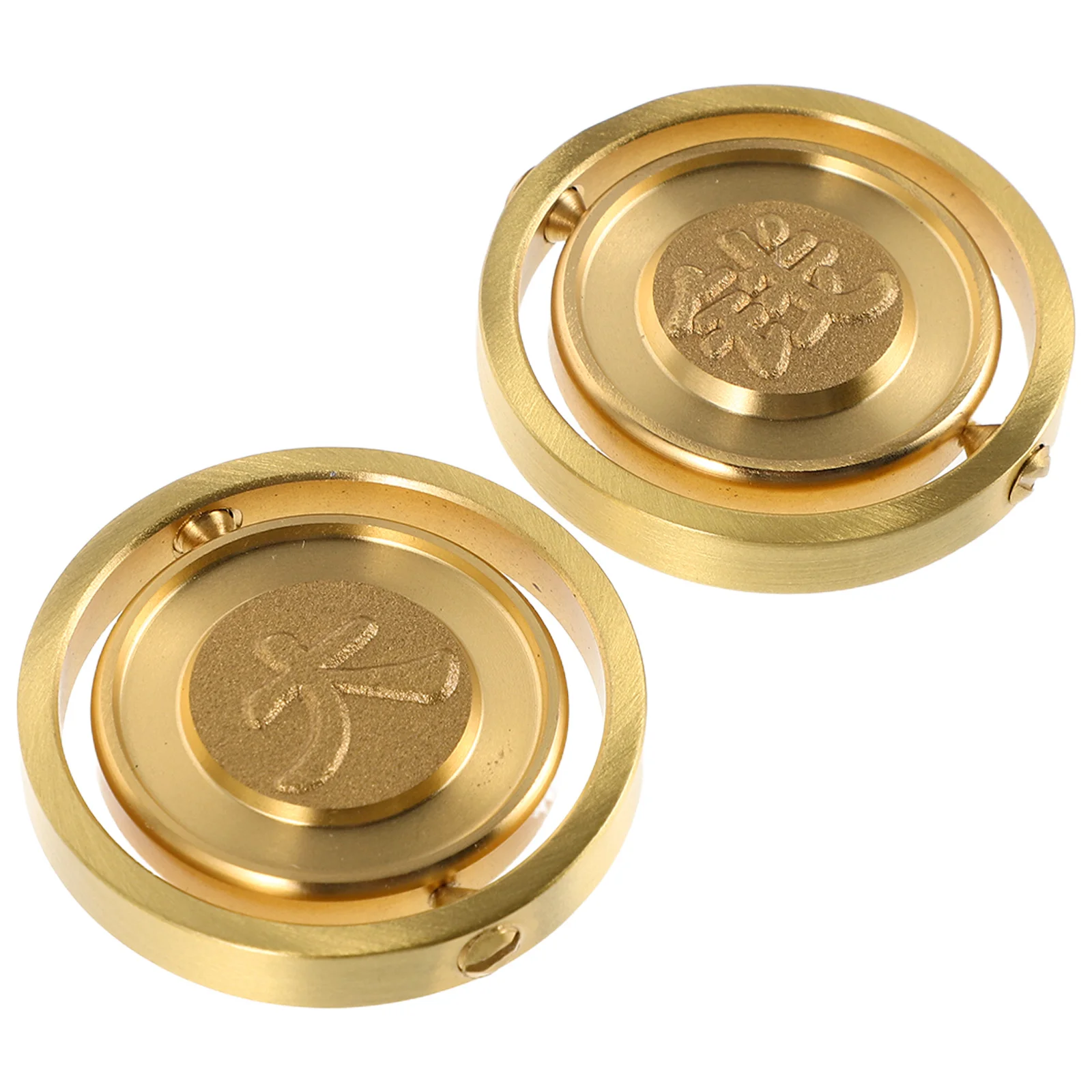 

2Pcs Creative Brass Fidget Coin Stylish Stress Relief Desktop Accessory for Office Workers and Students Smooth Spinning Elegant