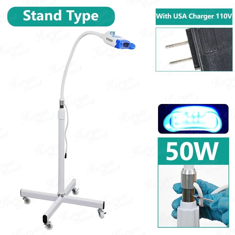 50W Tandheelkundige Vloerstaande Type 12 LED Professionele Tanden Whitening Lamp Draagbare 3 Kleur Tanden Bleken Accelerator Machine - afbeelding 1