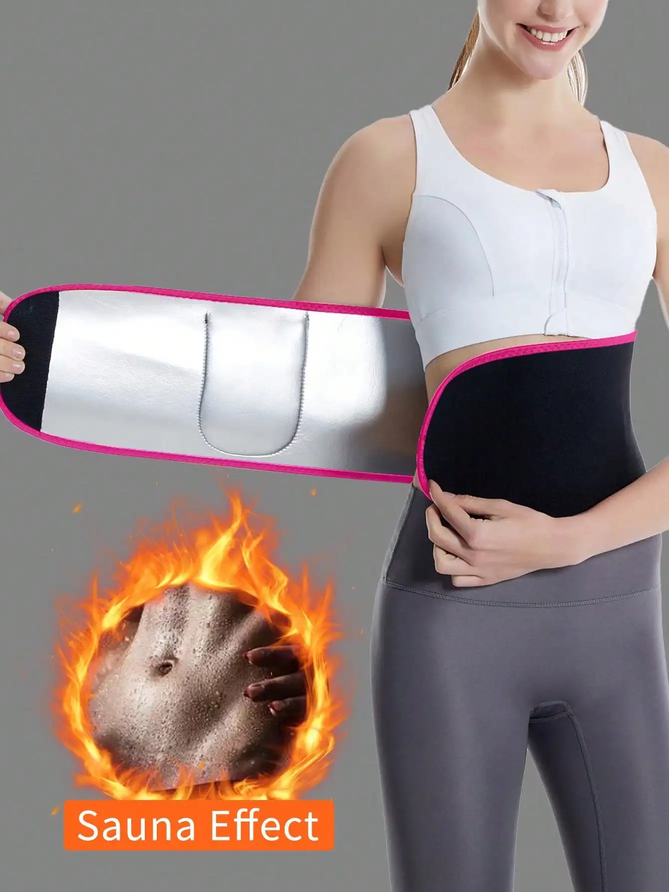 1 Piece Silver Ion Abdominal Control Belt, Waist Trimmer, Women's Slimming Belt with Phone Pocket