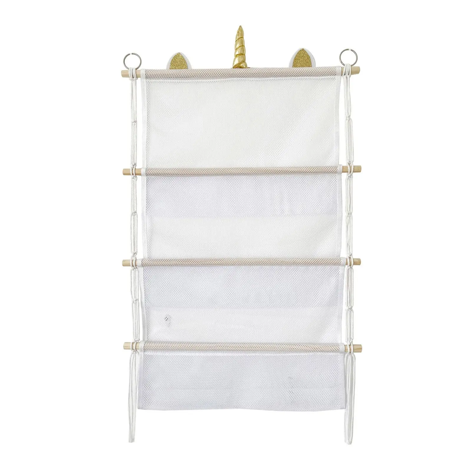 Wall Hanging Toy Organizer Home Decor Easy to Hang Book Doll Storage Rack Hanging Net Holder for Nursery Playroom Kids Room