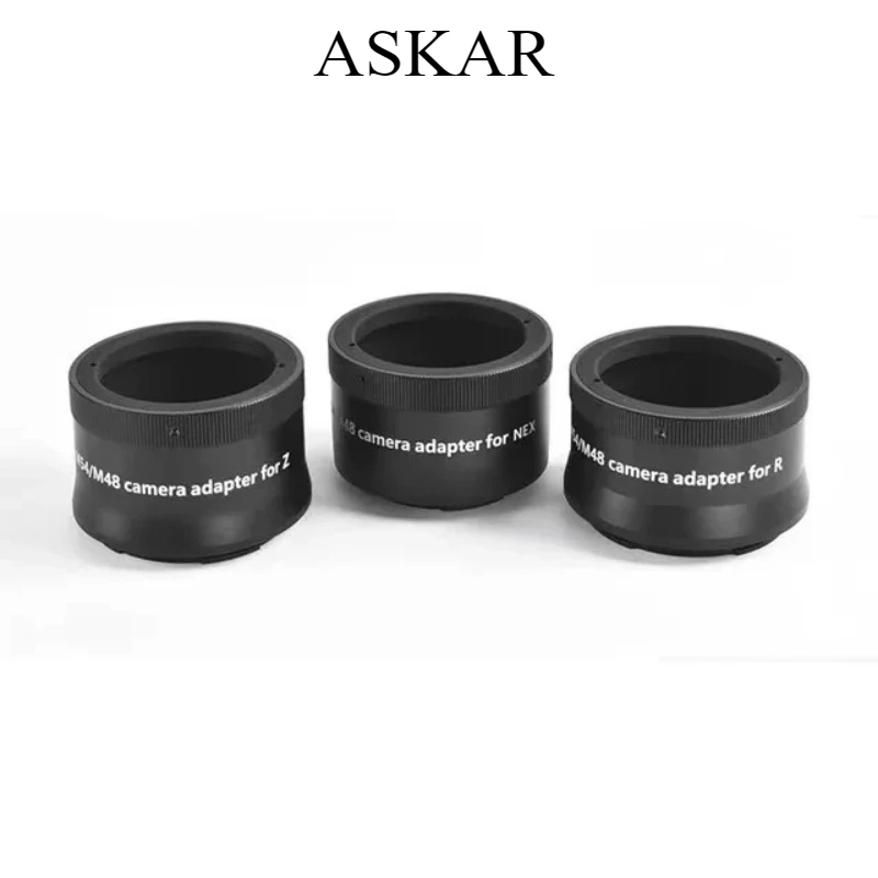 

Askar M54/M48 Adaptors for Mirrorless Cameras with female threads-for Nik, Cn, and Sy mirrorless cameras.