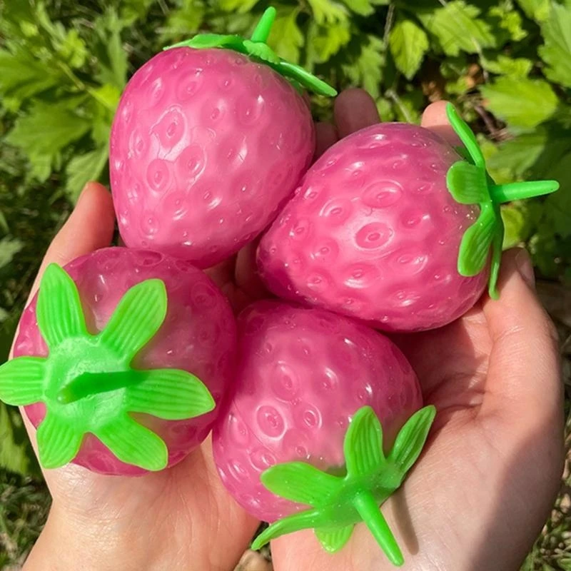 Brinquedo apertar morango realista brinquedo ascensão lenta escritório brinquedo frutas 15UB