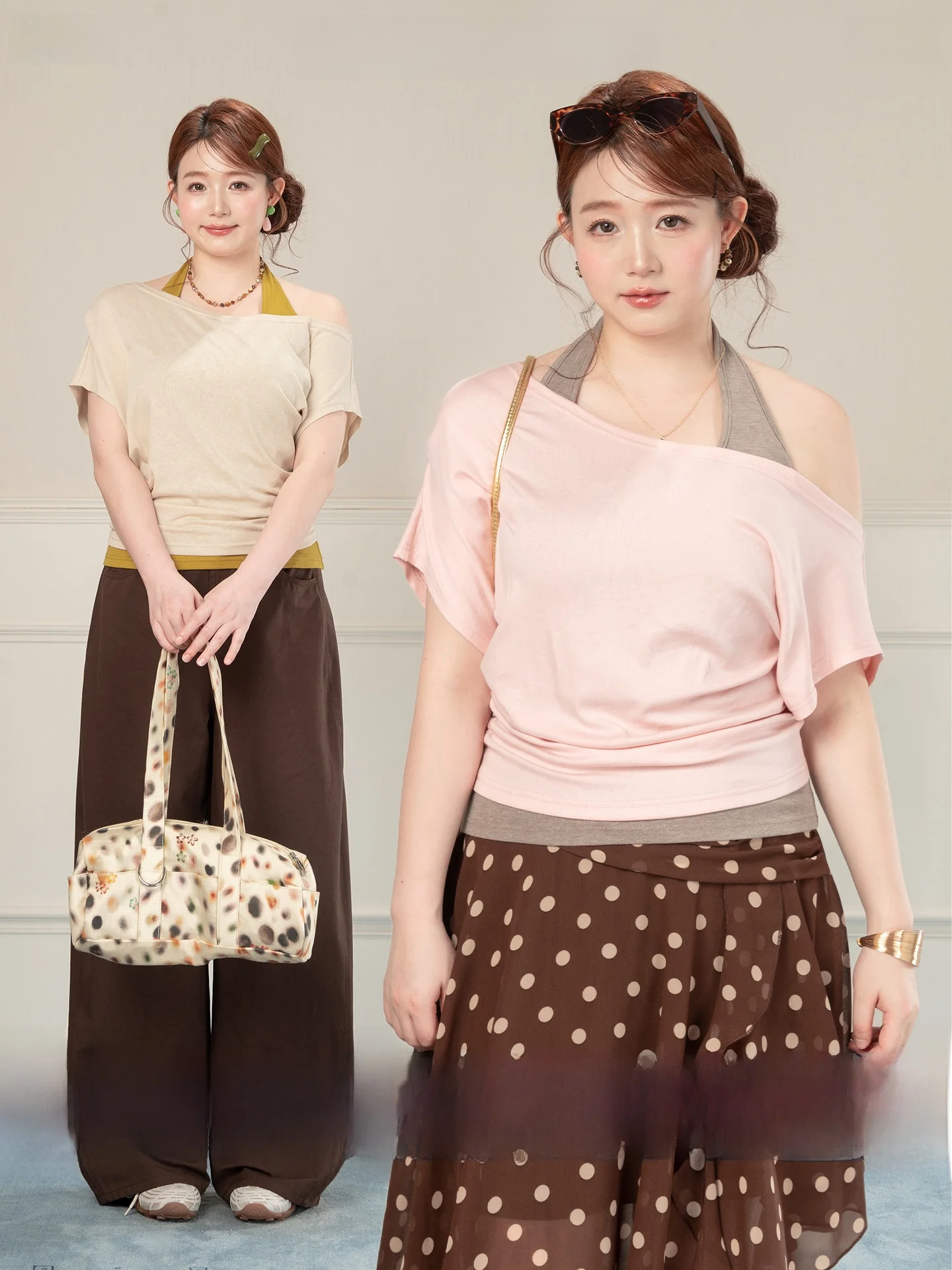 

Новинка: Комплект из футболки и жилета для женщин больших размеров в повседневном стиле, летний, свободного кроя, с цветными блоками, дизайном на плечах и принтом в горошек