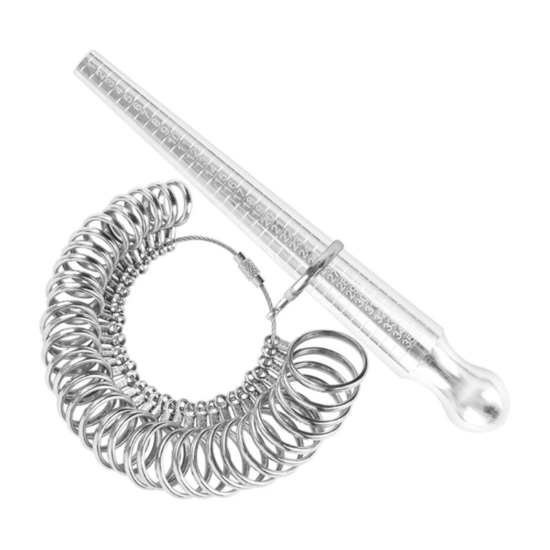 

Ring Sizer Measuring Tool Set with Ring Mandrel Size 1-35 Metal Ring Sizing & Ring Sizer Adjuster for Loose Rings