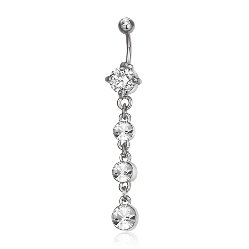 Sterling Silver 925 body jewelry for women piercing sexy Navel Rings long Drop Body Belly Piercing Jewelry Beach accessories