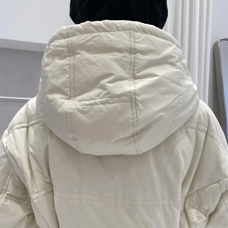 2026 Winter Korean Version Hooded Waist Women's Fashion Coat Medium and Long Cotton Clothes