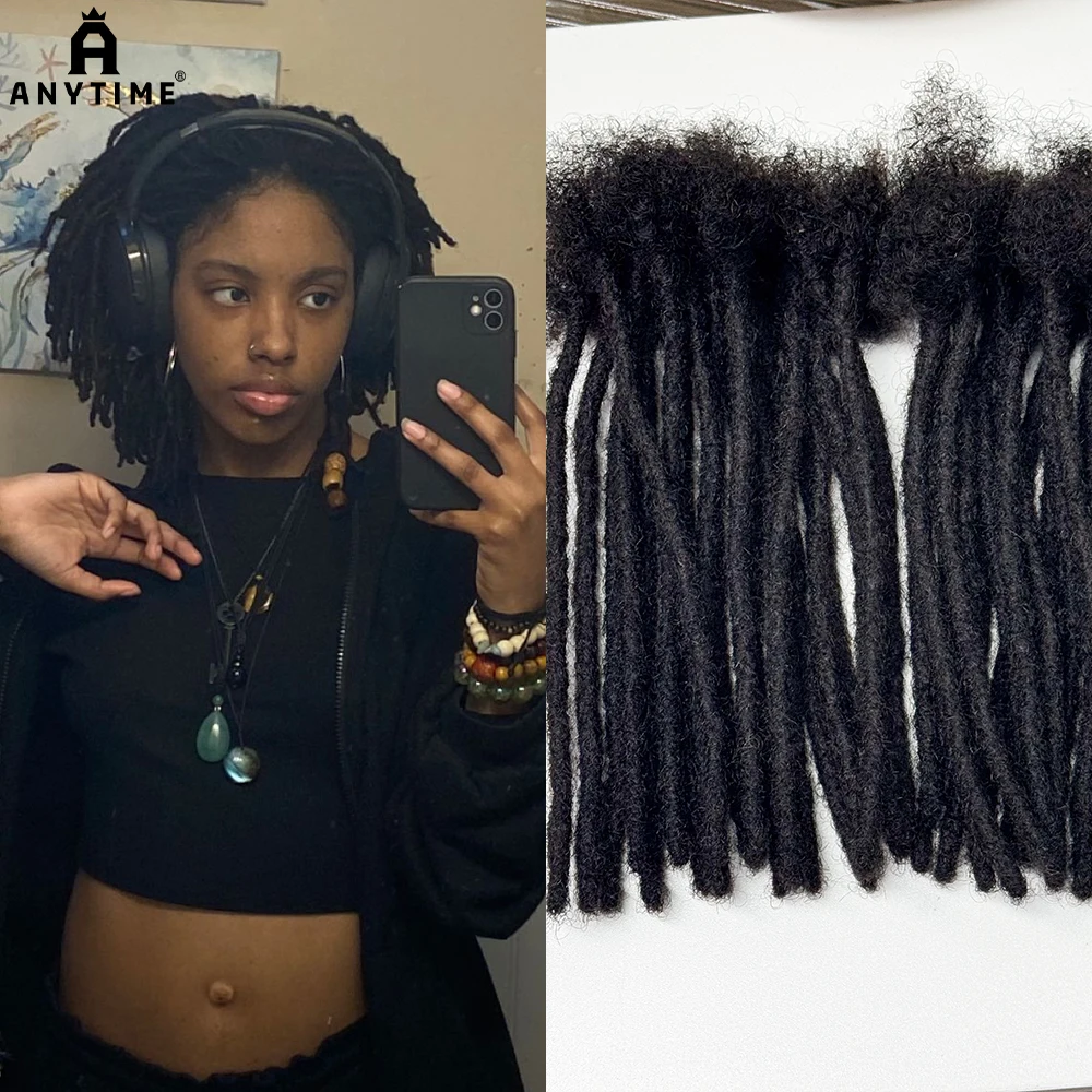 

Human Hair Dreadlocks Extensions Brazilian Real Human Hair 8inches locks Extensions Handmade Dreadlocks for Women/Men