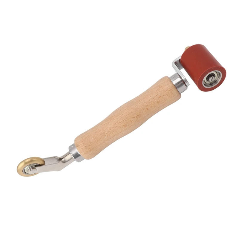 40Mm Wallpaper Roller Seam Roller Steel, Wood Handle Silicone Seam Roller Dual Use Brass Wheel For PVC Welding A Durable