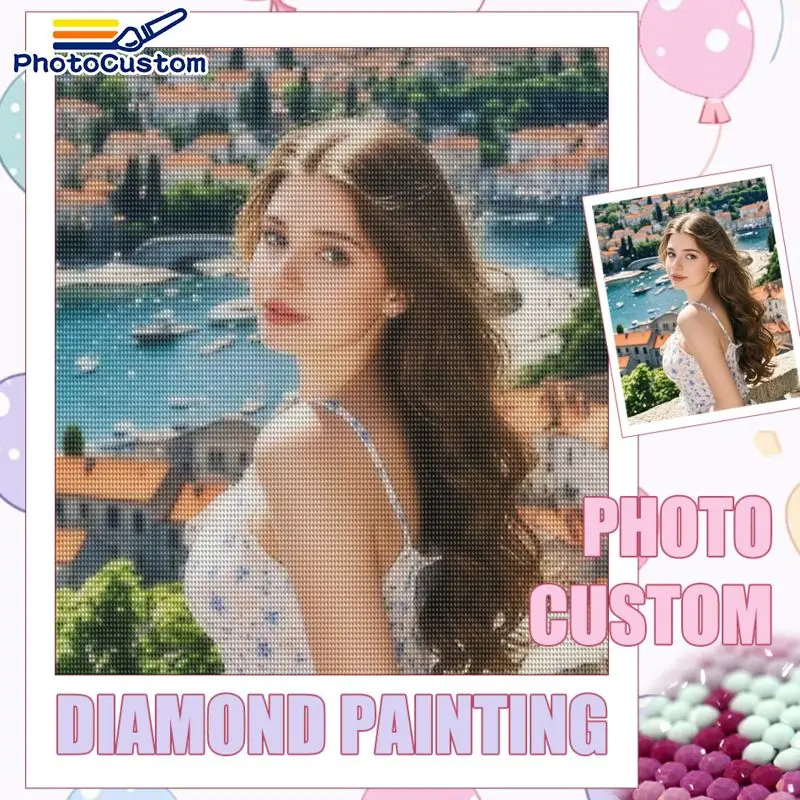 

Фотопортрет на заказ: квадратная/круглая 5D алмазная вышивка с пейзажем, семейными фотографиями, портретом питомца, персонализированная картина с алмазами ручной работы