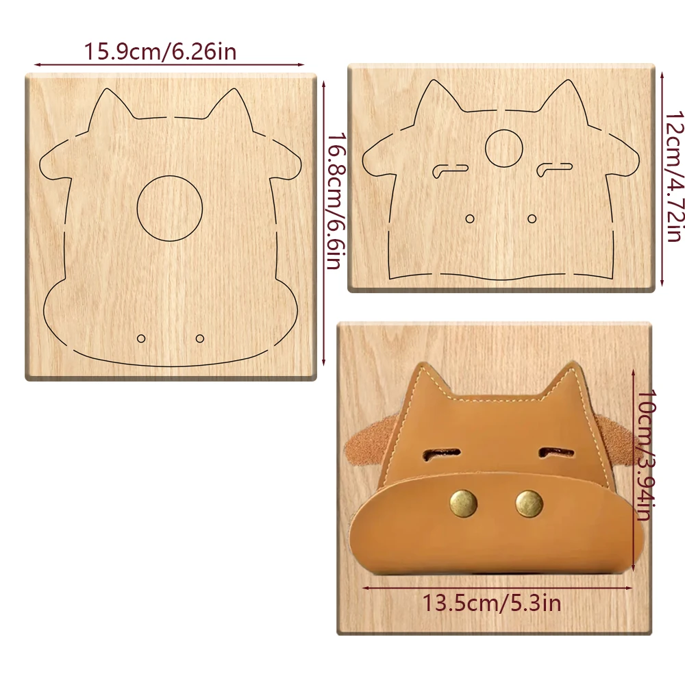 Cute calf card foreskin leather cutting mold, DIY production, high-quality wooden cutting mold, suitable for most machines