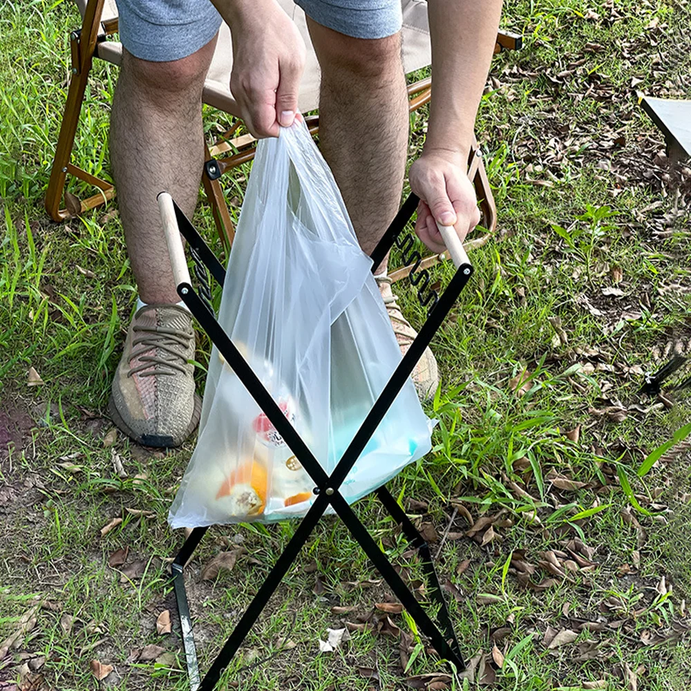 Portable Outdoor Camping Garbage Bag Holder Portable Car Trash Can Stand for Outdoor Camping, Lightweight Rack for Picnic Travel