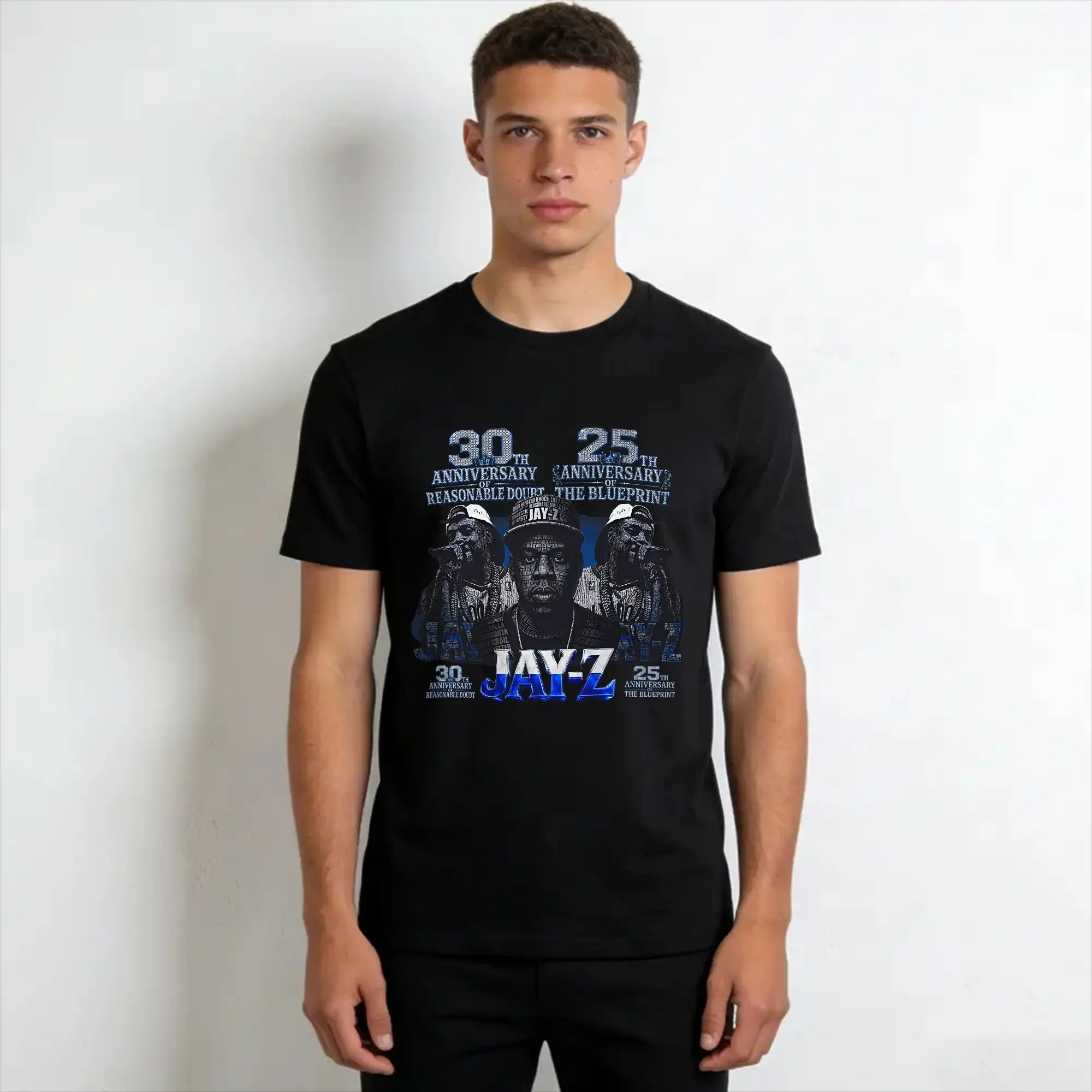 Jay Z 30th Reasonable Doubt 25th Blueprint JAŸ-Z 30 Tour  Printed T Shirts Men Women  Cotton  Tee Shirt Clothes