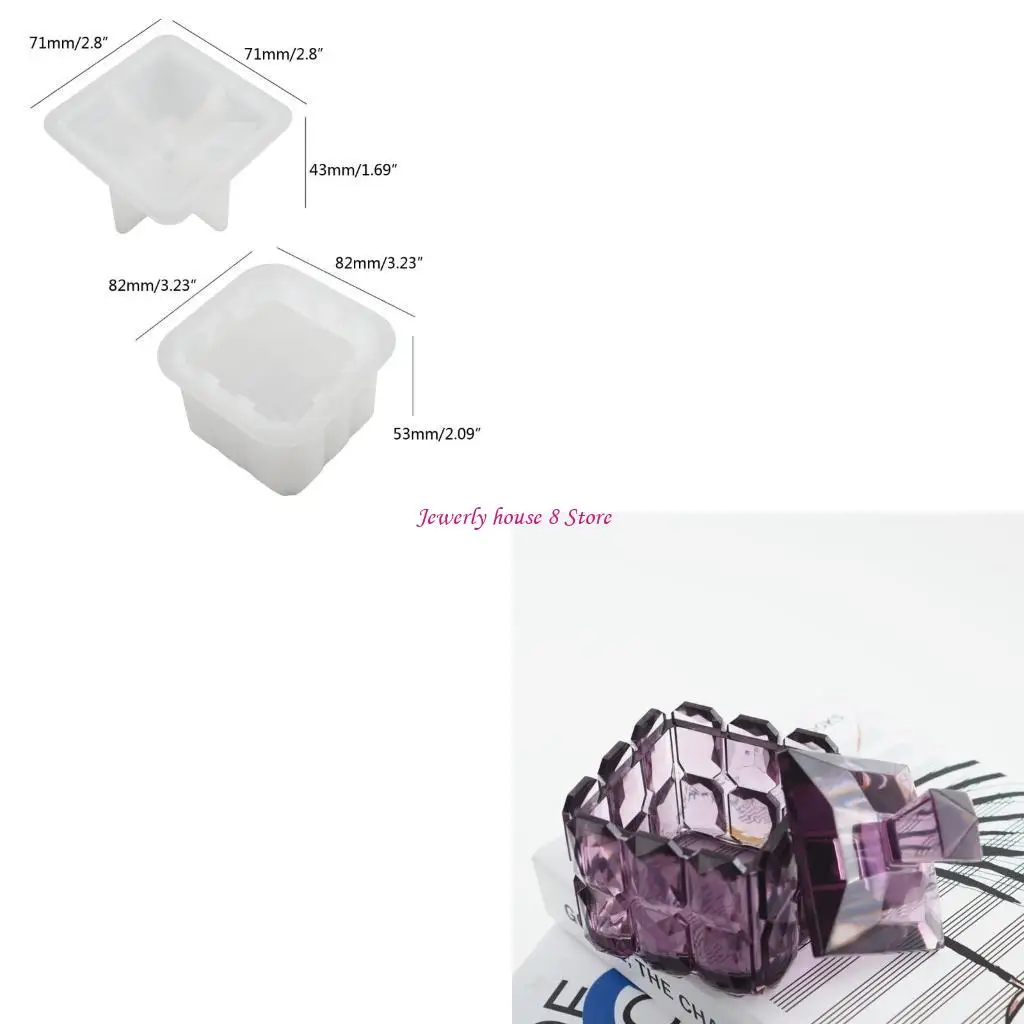 

2 шт. коробка для хранения кубических банок формы эпоксидная силиконовая форма для бутылок литье ювелирных изделий