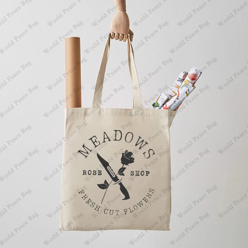 1 pc Haunting Adeline Zade Meadows pattern Tote Bag Canvas Shoulder Bag For Romance of the Stars Dark Romance Gift for Her T