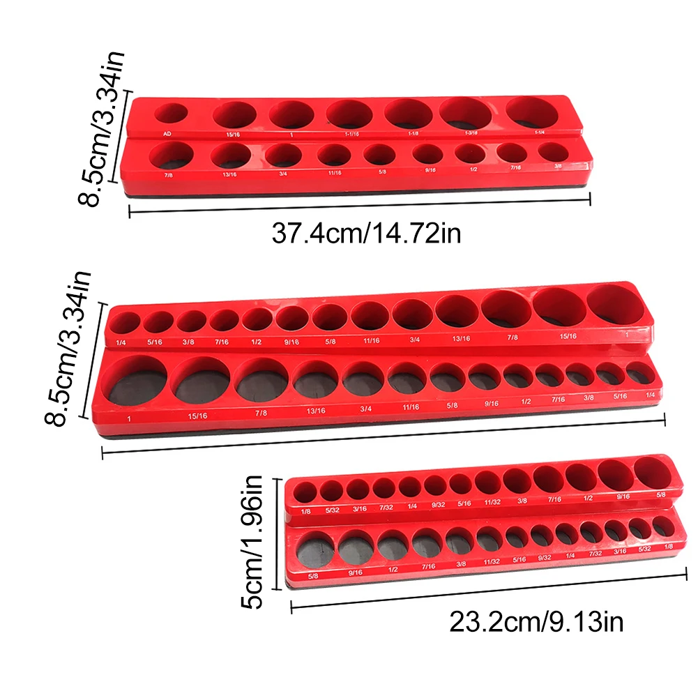 3piece állítsa Mágneses socken organizers socken jogosultja készlet 1/2 3/8 1/4 Meghengerget holds 141 sockets Időmértékes professzionális szerszámok Szervező