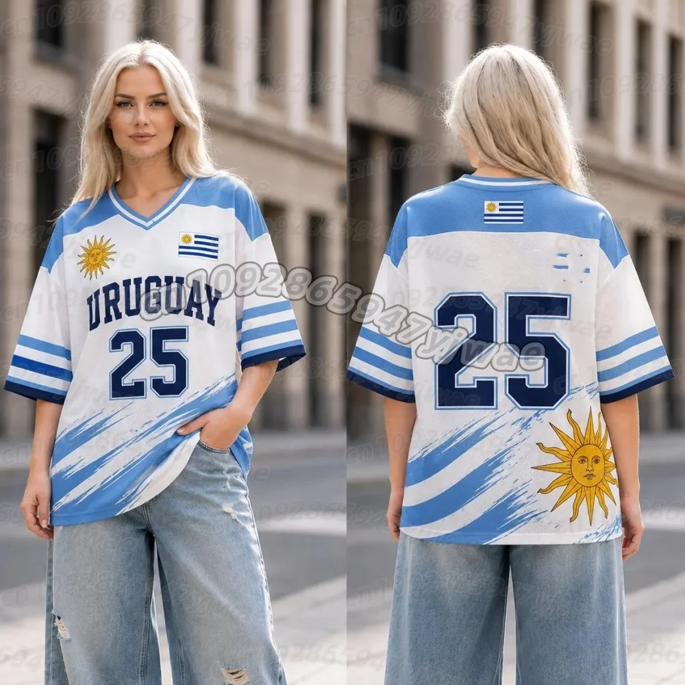 Summer 2026 Uruguay Football Jerseys for Men Classic Short Sleeve Tees Casual O-Neck Sports soccer fans Men t-shirt 0