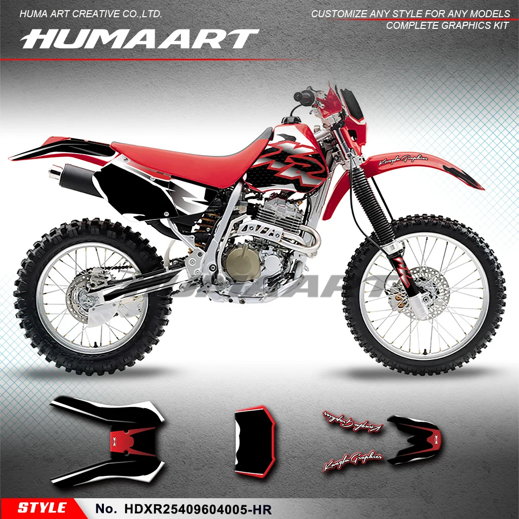 HUMAART MX Graphics Motorcycle Stickers for Honda XR250R XR400R 1996 1997 1998 1999 2000 2001 2002 2003 2004 Red Black White,DIY