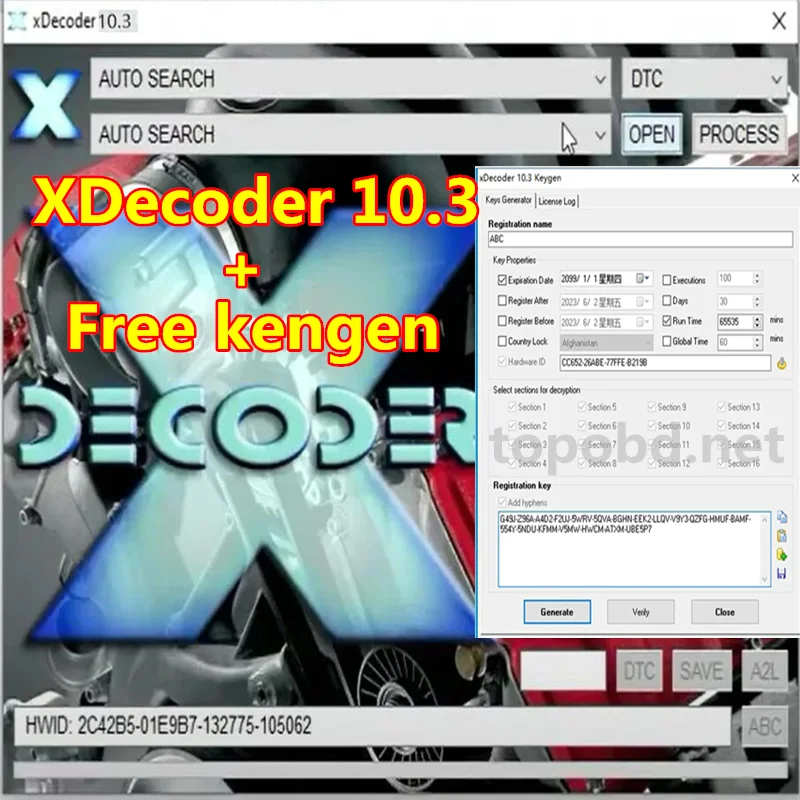 

New XDecoder 10.3 DTC Clearer DTC Shutdown Delete Software Disabled Error Shutdown DTCRemover with Unlimited Keygen