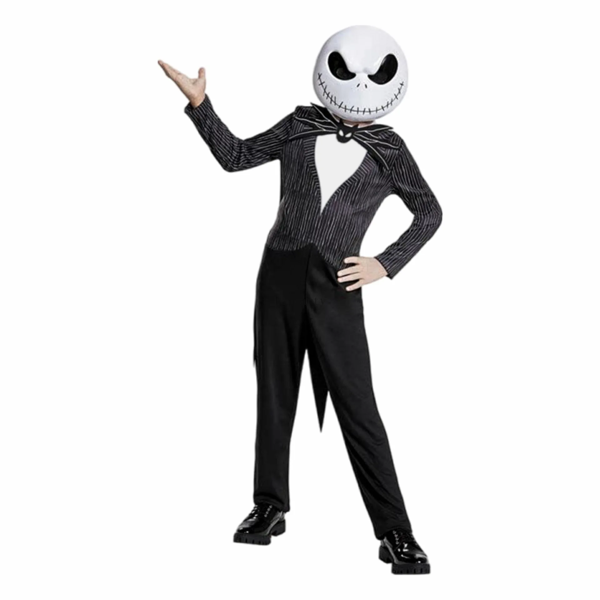 Dziecko Nighmar Jack Skellington przebranie na karnawał Jack przed maską Cos body garnitur Halloween dla chłopców dziewcząt dzieci boże narodzenie