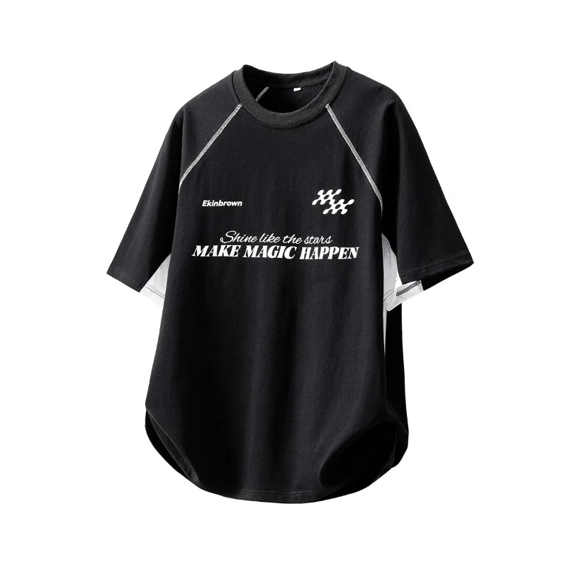 

Oversized T Shirts Jersey Printed Casual Tees Vintage Streetwear Summer Top Tshirt Letter Print T Shirt Loose Fit Crew Neck Tee