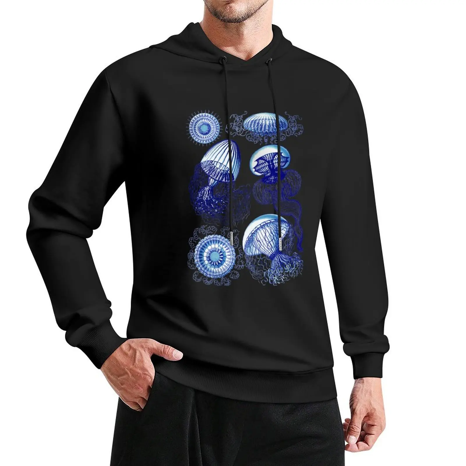 Ernst Haeckel Jellyfish Leptomedusae Vivid Pullover Hoodie aesthetic clothing autumn mens designer clothes mens hoodie