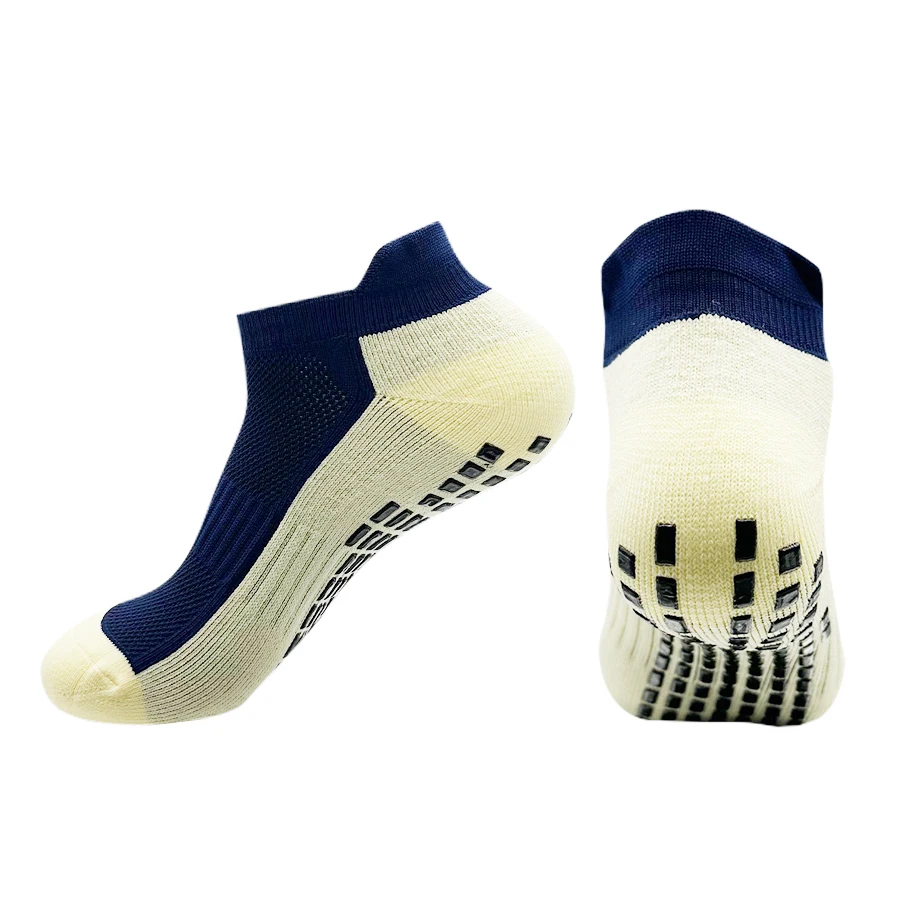 1 Pair New Football Socks Short Tube Gray Bottom Dispensing Non-slip Invisible Towel Bottom Sports Socks Breathable Floor Socks