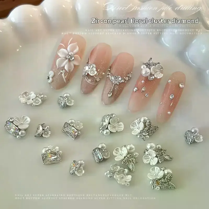 【Nuovo】 1 pz zircone perla unghie diamante unghie decorazione unghie strass lucidi gemme per unghie gioielli fascino per unghie accessori fai da te