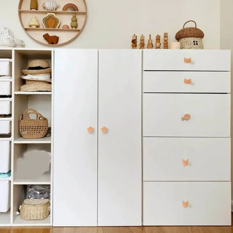 Stars Simple Wooden Door Handles Clouds Animal Wooden Hooks Household Accessories Nordic Cupboard Wardrobe Pulls