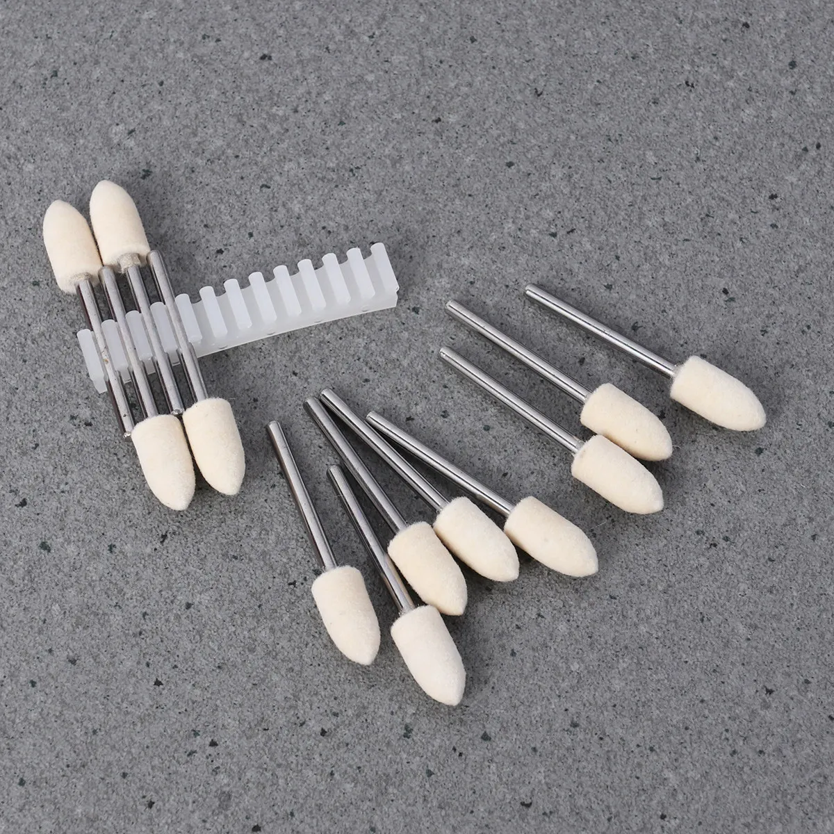 

12 pcs Wool Polishing Head Abrasive Tips For Metal Wood Jade Agate Conical Felt Point Grinding Tools Rotary Sanding Accessories