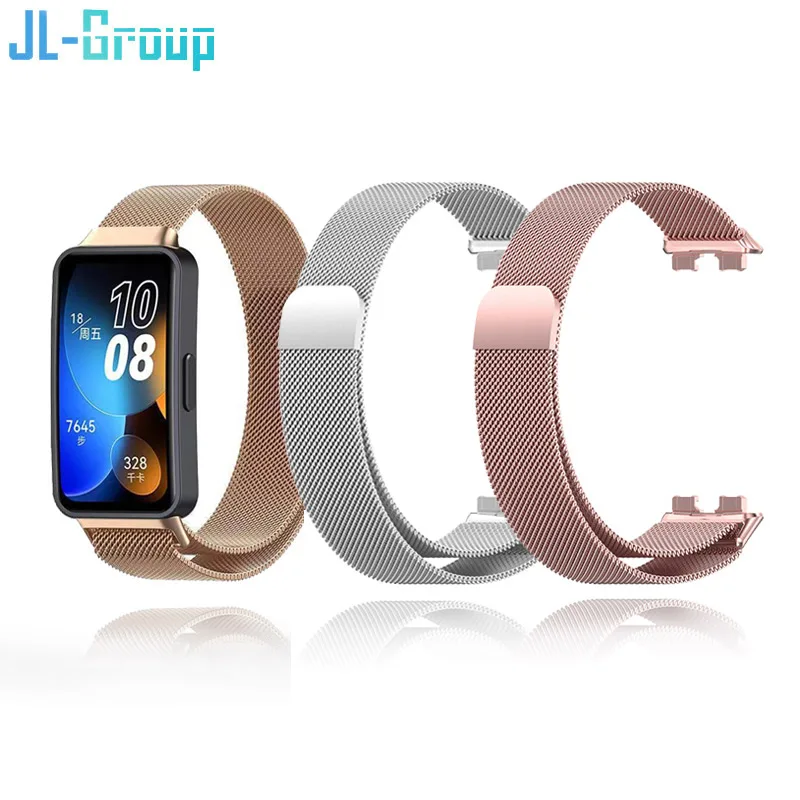 Metal Band For Huawei Band 8 9 Strap Magnetie Bracelet Milanese Loop Huawei Band8 Watchbands Replacement Accessories